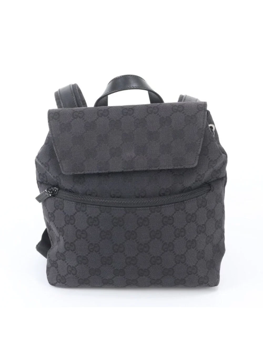 Gucci GG Canvas Leather Backpack Black